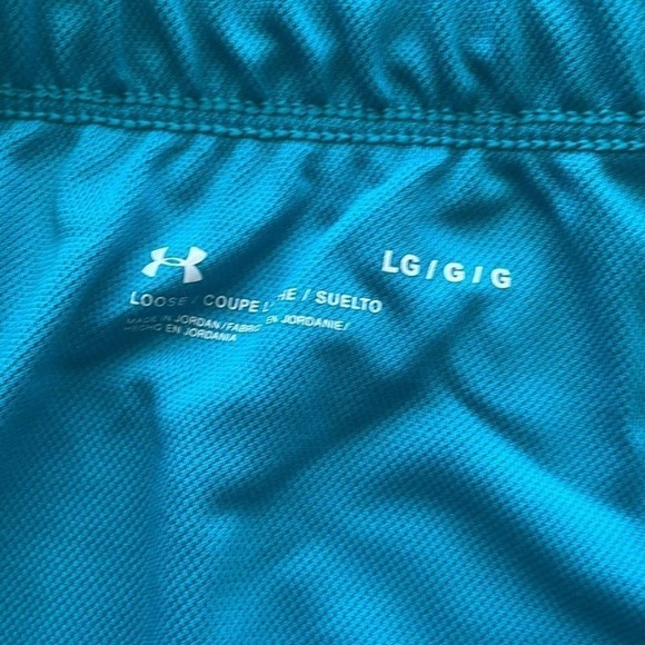 NWT- Under Armour Play Up 2.0 Shorts Women's Size Large in Crest Blue/Breeze - Picture 7 of 8